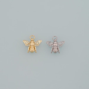 Gold Insect Charms,18K Gold Filled Bee Pendant,Dainty Bee Charm Bracelet Necklace for DIY Jewelry Making Supply