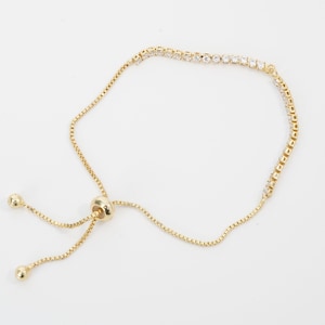 Gold verstellbare Kette, 18K Gold Filled Slider Armband, halb fertiges verstellbares Armband, halb fertige Armbänder, Armbänder für die Schmuckherstellung