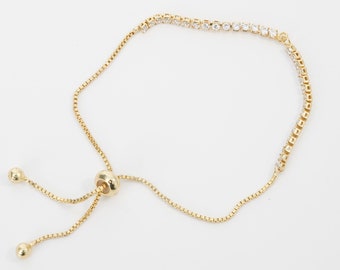 Gold Adjustable Chain,18K Gold Filled Slider Bracelet,Half-finished Adjustable Bracelet,Semi Finished Bracelets,Bracelets for Jewelry Making