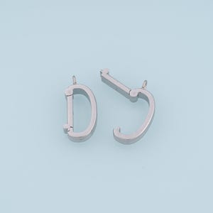 D型スナップフィット、シルバー、色褪せないジュエリーコネクターチャーム、ネックレスやブレスレット作りのためのDIYチャーム