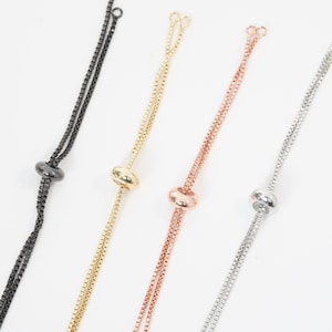 Gold verstellbare Kette, 18K Gold Filled Slider Armband, halb fertiges verstellbares Armband, halb fertige Armbänder, Armbänder für die Schmuckherstellung