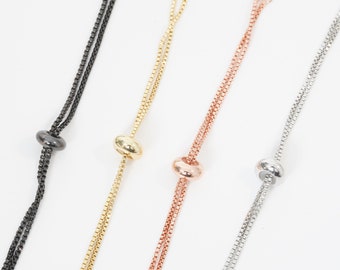 Gold verstellbare Kette, 18K Gold Filled Slider Armband, halb fertiges verstellbares Armband, halb fertige Armbänder, Armbänder für die Schmuckherstellung
