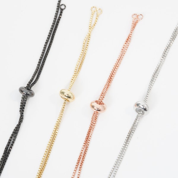 Gold Adjustable Chain,18K Gold Filled Slider Bracelet,Half-finished Adjustable Bracelet,Semi Finished Bracelets,Bracelets for Jewelry Making