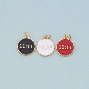 Gold 11:11 Charms,18K Gold Filled angel numbers Pendant,angel numbers Charm Bracelet Necklace for DIY Jewelry Making Supply