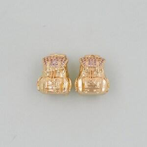Gold Backpack Charms,18K Gold Filled Backpack Pendant Charm Bracelet Necklace for DIY Jewelry Making Supply