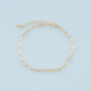 Catena regolabile in oro, bracciale rettangolare riempito in oro 18 carati, braccialetti semilavorati, braccialetti per la creazione di gioielli