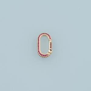 18K Gold Filled Oval Carabiner Clasp,Carabiner Lock Connector,Spring Push Gate for DIY Jewelry Clasp Finding Necklace Bracelet