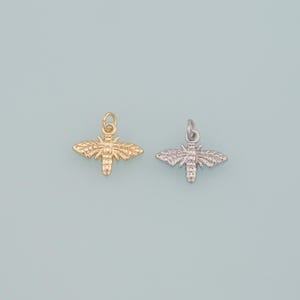 Gold Insect Charms,18K Gold Filled Bee Pendant,Dainty Bee Charm Bracelet Necklace for DIY Jewelry Making Supply