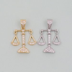 Gold Scales of Justice Charms,18K Gold Filled Scales of Justice Pendant,Scales Charm Bracelet Necklace for DIY Jewelry Making Supply