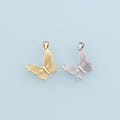 18K Gold Filled Butterfly Pendant,Dainty Butterfly Charm Bracelet Necklace for DIY Jewelry Making Supply