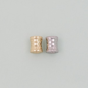 Gold Barrel Beads Charms,18K Gold Filled Stainless steel Tube spacer beads Bracelet Necklace for DIY Jewelry Making Supply