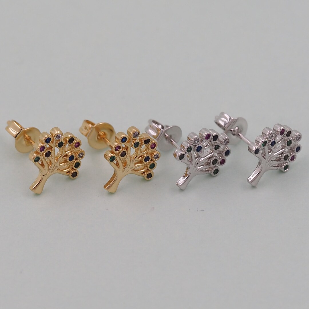 1pair 18K Gold Filled Life Treer Earrings,gold Earrings,dainty Earrings ...