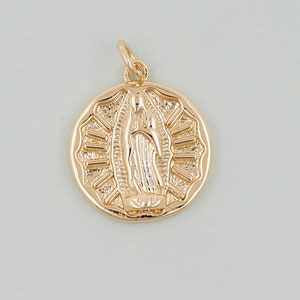 Gold virgin mary Charms,18K Gold Filled virgin mary Pendant,virgin mary Charm Bracelet Necklace for DIY Jewelry Making Supply