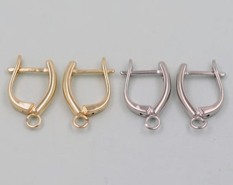 1pair 18K Gold Filled earring components,Gold Earrings,Dainty Hoops Huggie,Gold Huggies Hoop Earrings