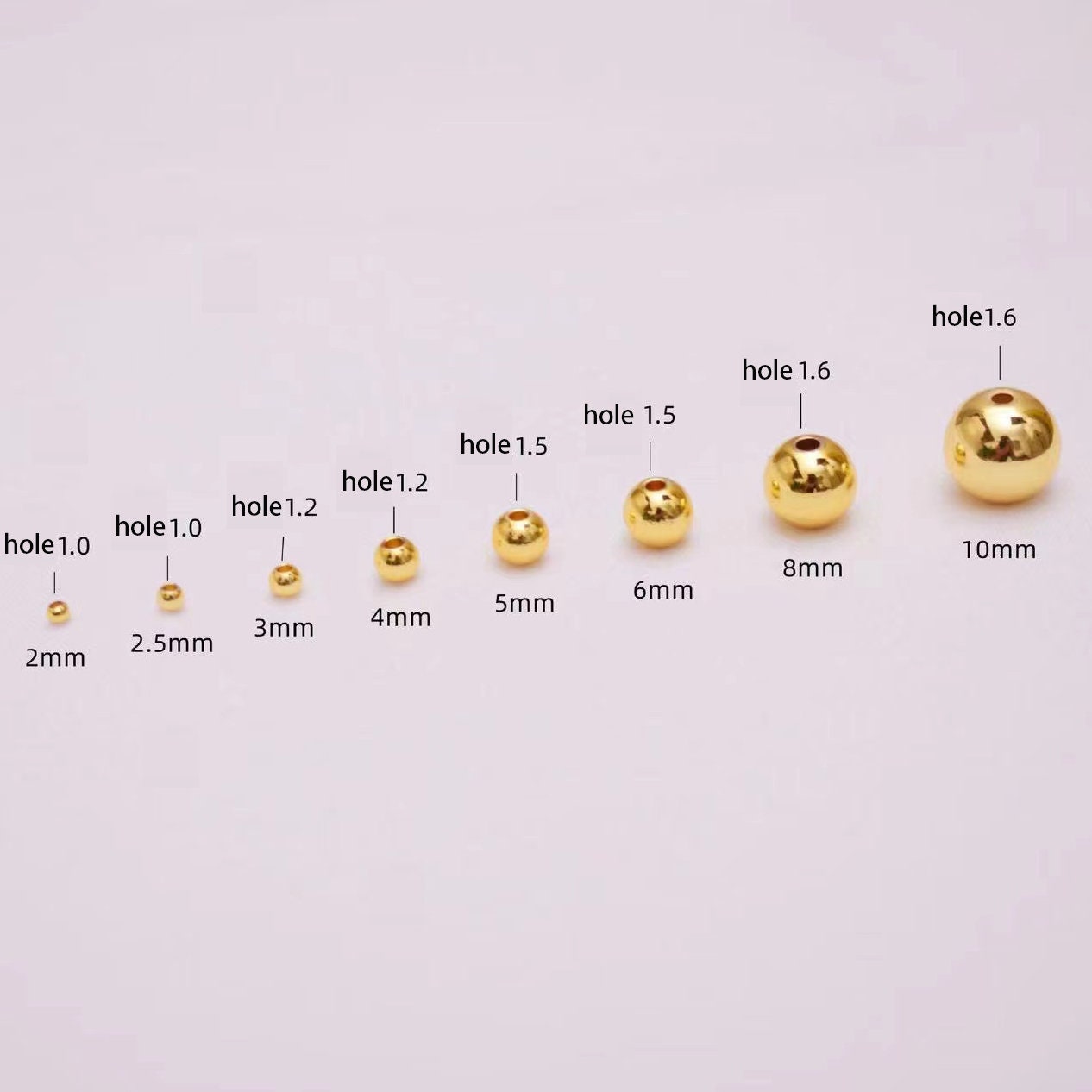 Distanziatori Sfera - Oro 5mm | - Il Negozio Per La Bigiotteria Fai Da Te - Foto 5