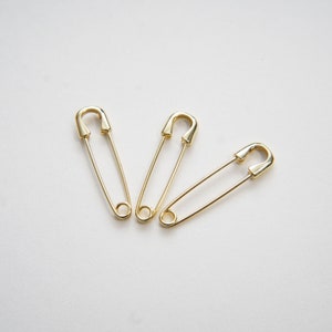 18K Gold Filled Safety Pin Charm for DIY Necklacee Jewelry Making