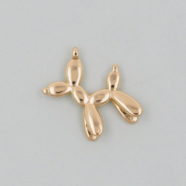 Gold balloon dog Charms,18K Gold Filled balloon dog Pendant,cute balloon dog Charm Bracelet Necklace for DIY Jewelry Making Supply