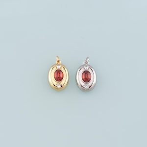 Gold Oval Charm,18K Gold Filled Oval Pendant Bracelet Necklace for DIY Jewelry Making Supply