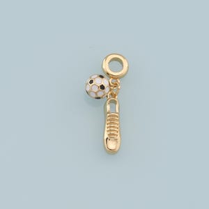 Gold Football Charms,18K Gold Filled Football Pendant,Soccer Shoes Charm Bracelet Necklace for DIY Jewelry Making Supply