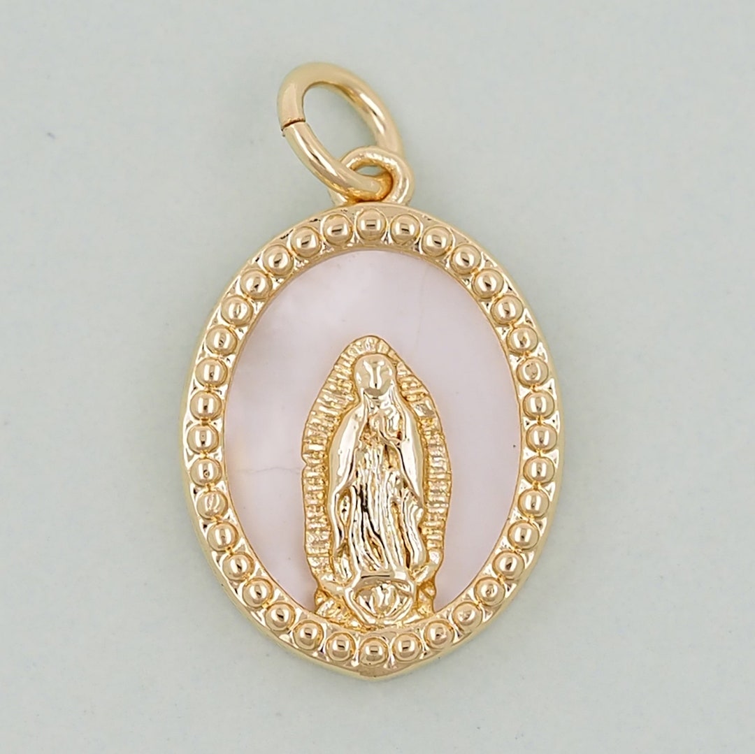 Gold Our Lady of Guadalupe Charms,18k Gold Filled Virgin Mary Pendant ...