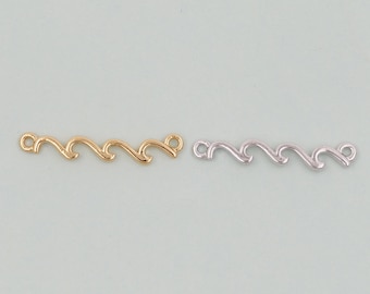Gold Wave Charms, 18K Gold gefüllt Welle Anhänger, Welle Charme Armband Halskette für DIY Schmuckherstellung machen Versorgung