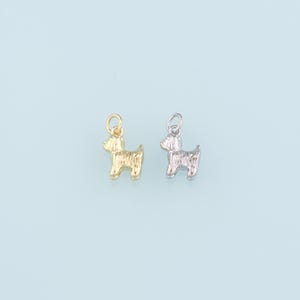 Gold Dog Charms,18K Gold Filled Dog Pendant,Cute Dog Charm Bracelet Necklace for DIY Jewelry Making Supply