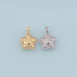 Gold Starfish Charms,18K Gold Filled Starfish Pendant,CZ Micro Pave Starfish Charm Bracelet Necklace for DIY Jewelry Making Supply