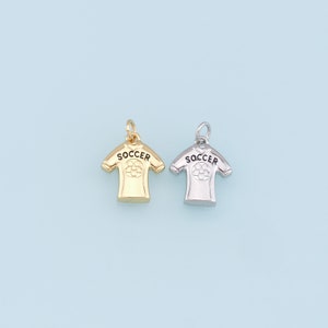 Gold Tiny Football Jersey Charms,18K Gold Football Pendant,Soccer Charm Bracelet Necklace for DIY Jewelry Making Supply