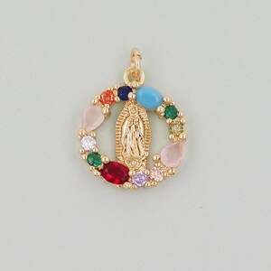 Gold virgin mary Charms,18K Gold Filled virgin mary Pendant,virgin mary Charm Bracelet Necklace for DIY Jewelry Making Supply