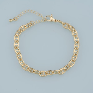 Catena regolabile in oro, bracciale ovale riempito in oro 18 carati, braccialetti semilavorati, braccialetti per la creazione di gioielli