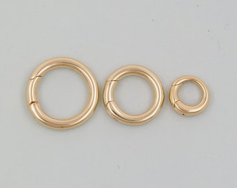 18K Gold Filled Round Carabiner Clasp,Carabiner Lock Connector,Spring Push Gate for DIY Jewelry Finding Necklace Bracelet