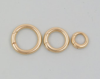 18K Gold Filled Runder Karabinerverschluss, Karabinerverschluss, Feder-Push-Gate für DIY-Schmucksachen, die Halsketten-Armband finden