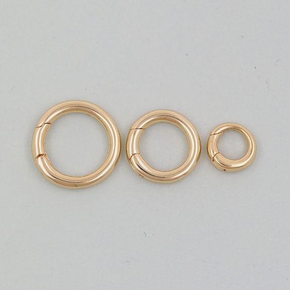 18K Gold Filled Round Carabiner Clasp,Carabiner Lock Connector,Spring Push Gate for DIY Jewelry Finding Necklace Bracelet