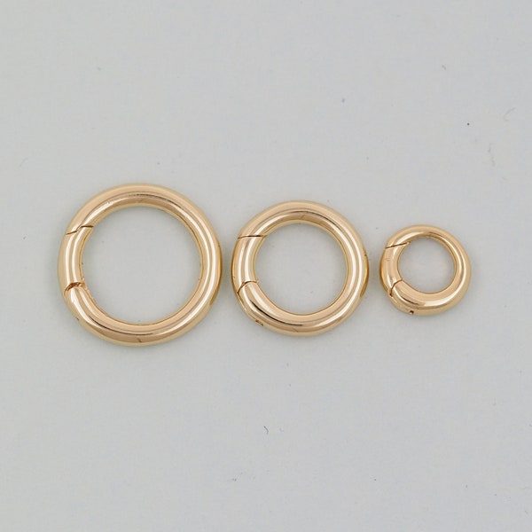 18K Gold Filled Round Carabiner Clasp,Carabiner Lock Connector,Spring Push Gate for DIY Jewelry Finding Necklace Bracelet