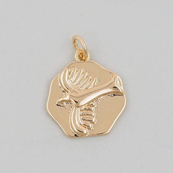 Gold swallow Charms,18K Gold Filled swallow Pendant,Dainty swallow Charm Bracelet Necklace for DIY Jewelry Making Supply