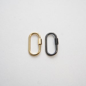 Wholesale Charms - Cubic Zirconia Carabiner Clasp - Vermeil 18k