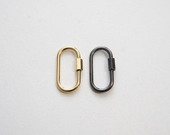 18K Gold Filled Oval Carabiner Clasp,Buckle Clasp,Carabiner Screw Clasp,Turnbuckle,for DIY Jewelry