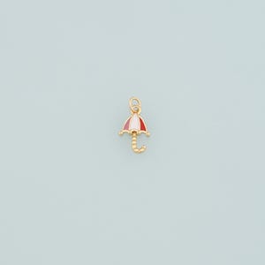 Gold Umbrella Charms,18K Gold Filled Umbrella Pendant,Enamel Umbrella Charm Bracelet Necklace for DIY Jewelry Making Supply