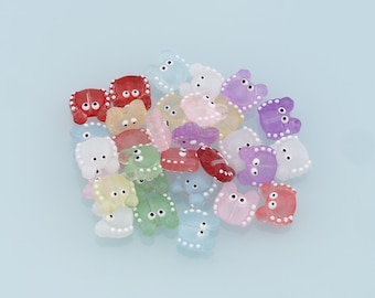 Mixed 30pcs Glass Crab Beads,Crab Bead,Lampwork Colorful Crab Beads for DIY Jewelry Making Supply,Random Colors