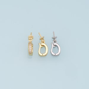 18k Gold Shortener Enhancer Clasp for Bracelet Necklace, Gold CZ Zircon Clasp, Shortener Clasp