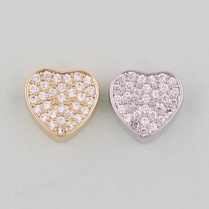 Gold Heart Beads Charms,18K Gold Filled Heart Pendant,Heart Charm Bracelet Necklace for DIY Jewelry Making Supply