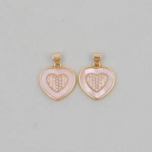Gold Heart Charms,18K Gold Filled Heart Pendant,Heart Charm Bracelet Necklace for DIY Jewelry Making Supply