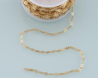 Gold Oval Kette, 18K Gold Filled dünne ovale Kette für Halskette Armband DIY Schmuckherstellung Versorgung 3x6.5 mm