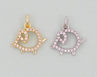 Gold Pig Charms,18K Gold Filled Pig Pendant,Silver Pig  Charm Bracelet Necklace for DIY Jewelry Making Supply