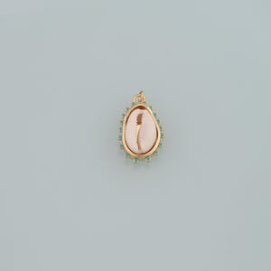 Gold Ocean Charms,18K Gold Filled Cowrie Shell Pendant,Conch Shell Charm Bracelet Necklace for DIY Jewelry Making Supply