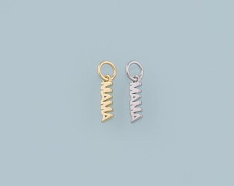 Gold Mama Charms,18K Gold Filled Mama Pendant,Mama Charm Bracelet Necklace for DIY Jewelry Making Supply