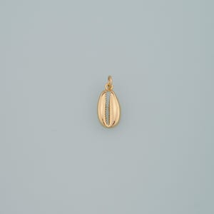 Gold Ocean Charms,18K Gold Filled Cowrie Shell Pendant,Conch Shell Charm Bracelet Necklace for DIY Jewelry Making Supply