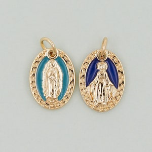 Gold virgin mary Charms,18K Gold Filled virgin mary Pendant,virgin mary Charm Bracelet Necklace for DIY Jewelry Making Supply