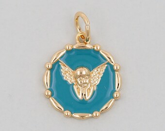 Gold Angel Charms,18K Gold Filled Angel Pendant,Angel Charm Bracelet Necklace for DIY Jewelry Making Supply
