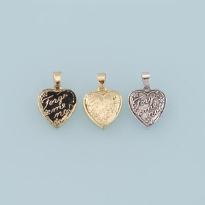 Pingente de letra de coração retrô preenchido com ouro 18K, pulseira de pingente de coração esmaltado para fabricação de joias faça você mesmo